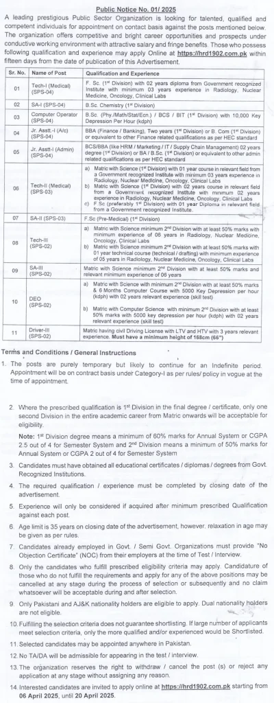 pakistan atomic energy jobs 2025